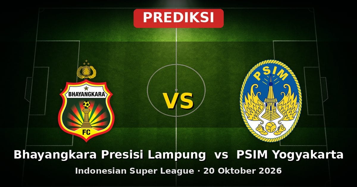 Prediksi Bhayangkara Presisi Lampung vs PSIM Yogyakarta Liga Indonesia 20 Okt 2026